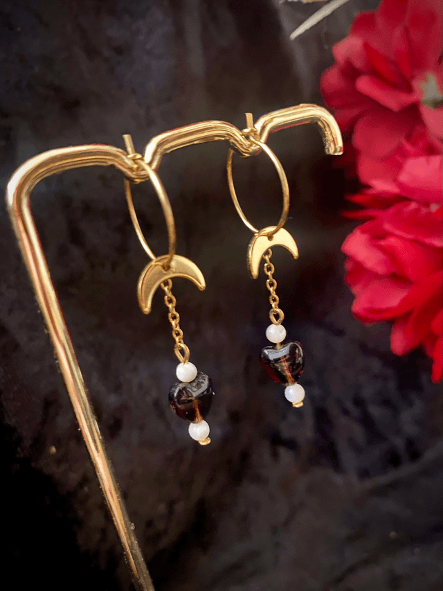 Boucles d’oreilles Coeurs épris de l’obscurité 
