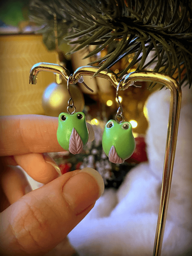 Boucles d'oreilles pendantes grenouilles